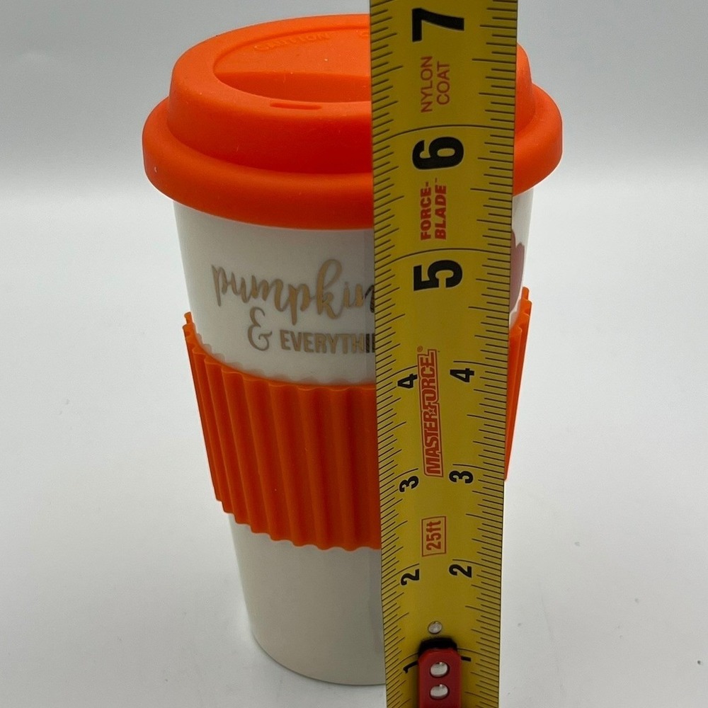 Kennex Travel Mug Unisex OS White Orange Brand New Pumpkin Spice Ceramic Cup - Picture 7 of 7